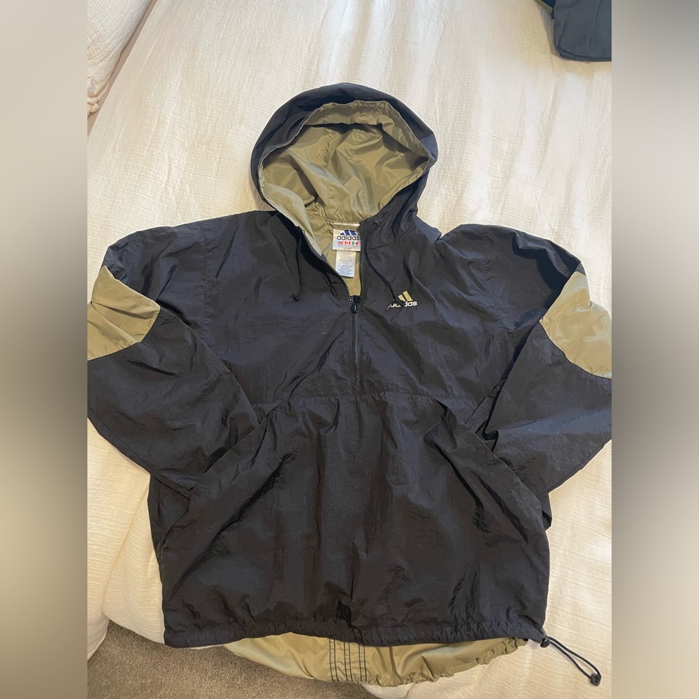 Vintage Adidas three quarter zip wind breaker